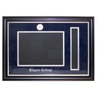 Diploma Frame Black Silver Medallion W/Tassel